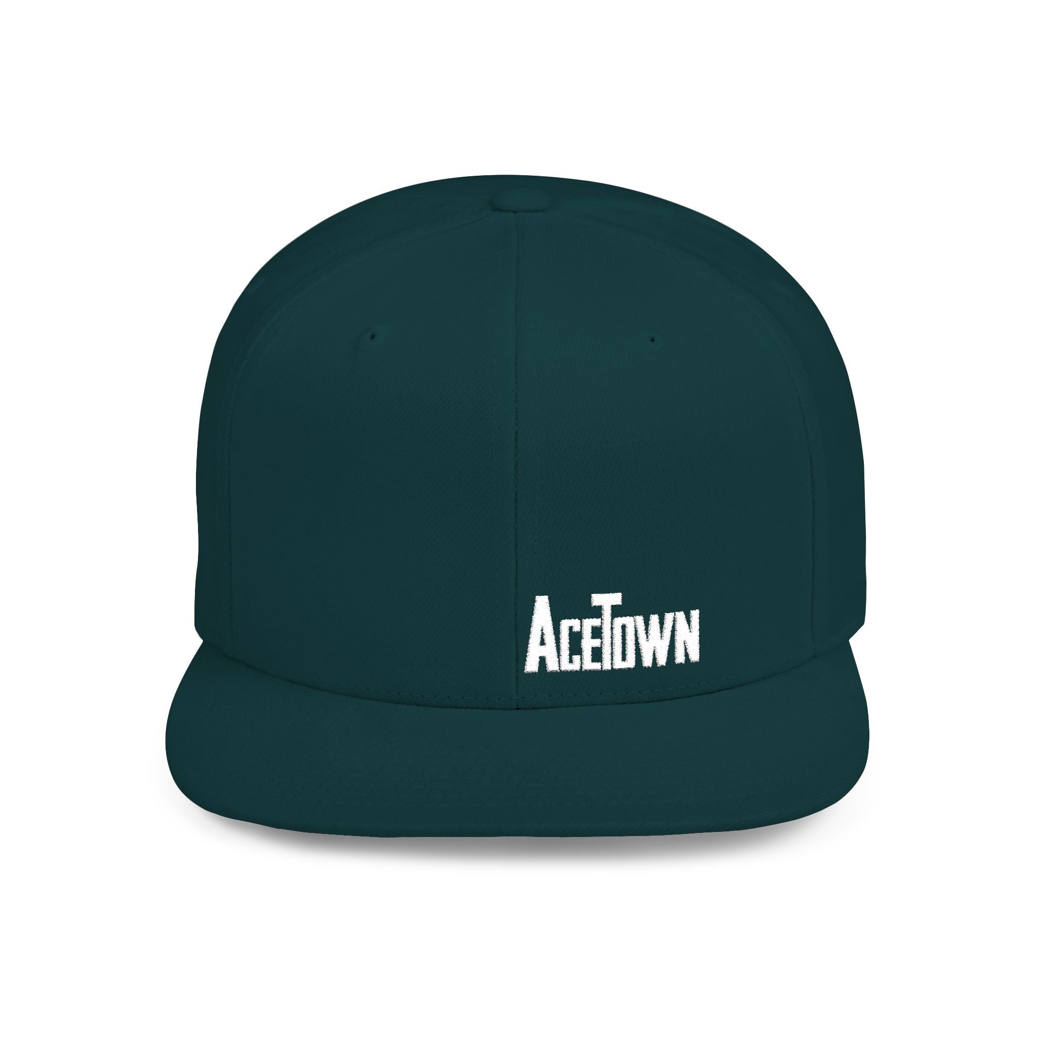 Acetown Corner Logo Flat Bill Snapback - White Logo