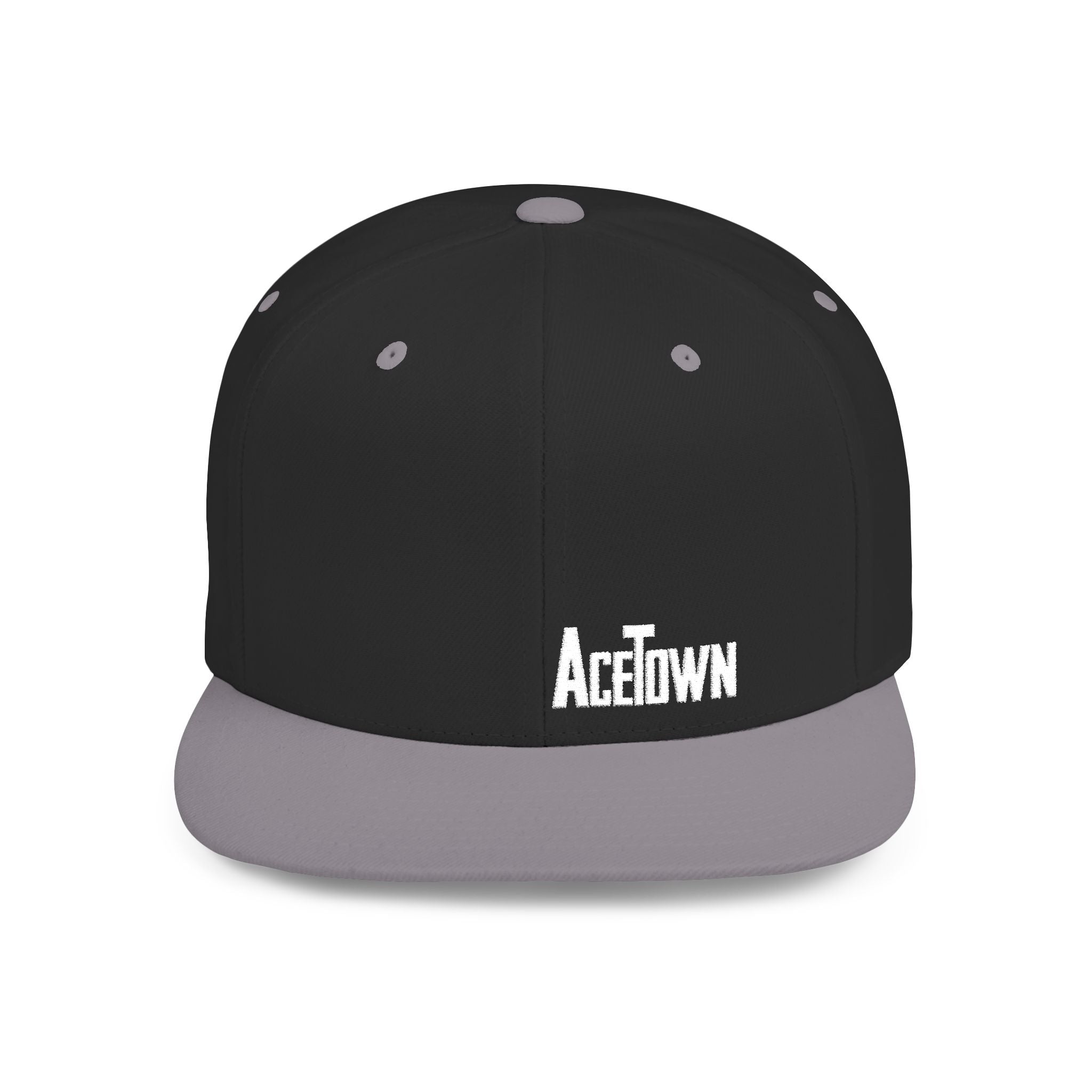 Acetown Corner Logo Flat Bill Snapback - White Logo