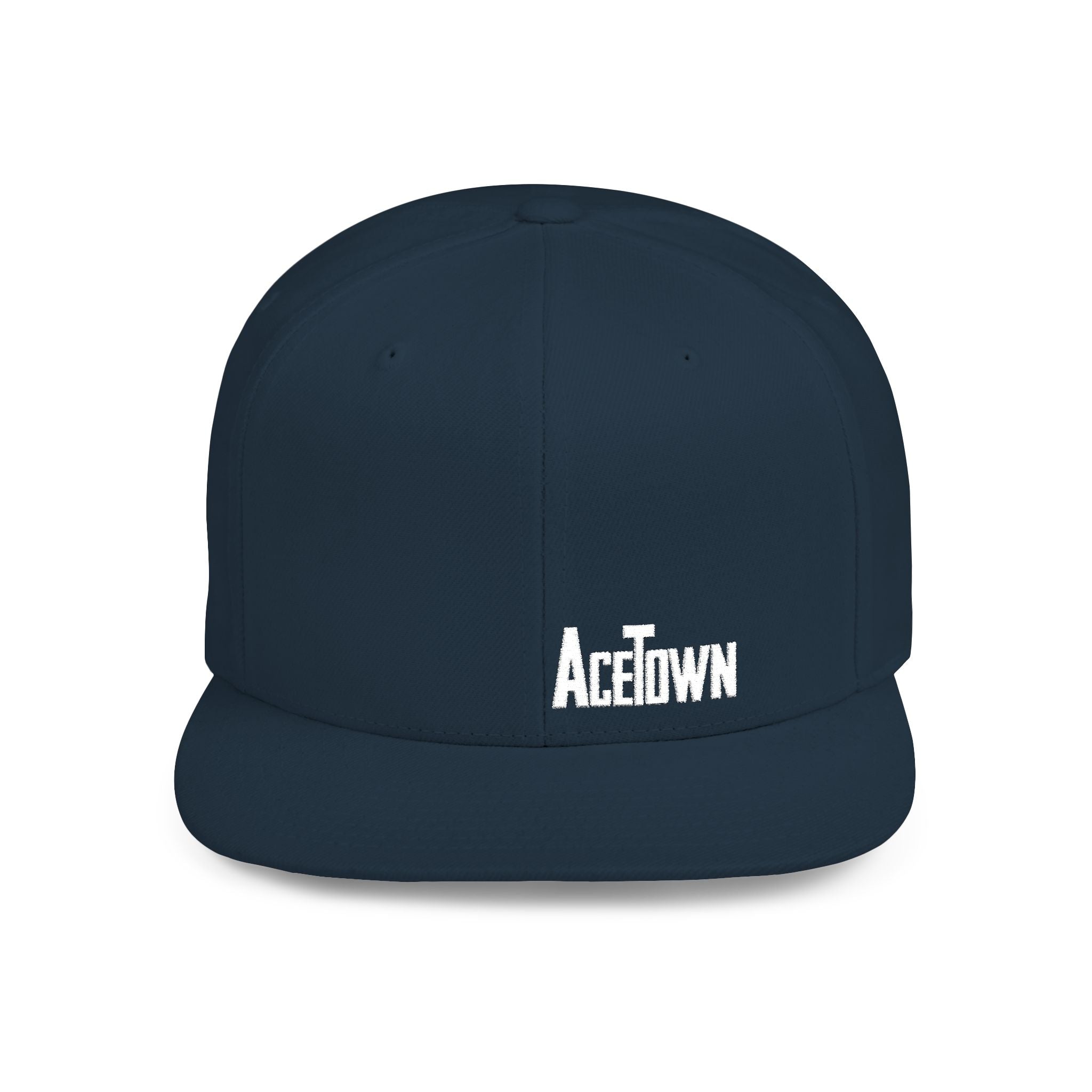 Acetown Corner Logo Flat Bill Snapback - White Logo
