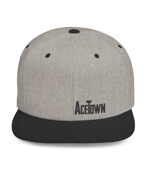 Acetown Corner Logo Flat Bill Snapback - Black Logo