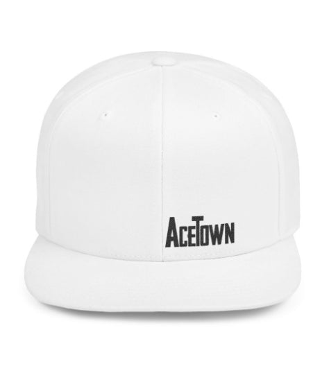 Acetown Corner Logo Flat Bill Snapback - Black Logo