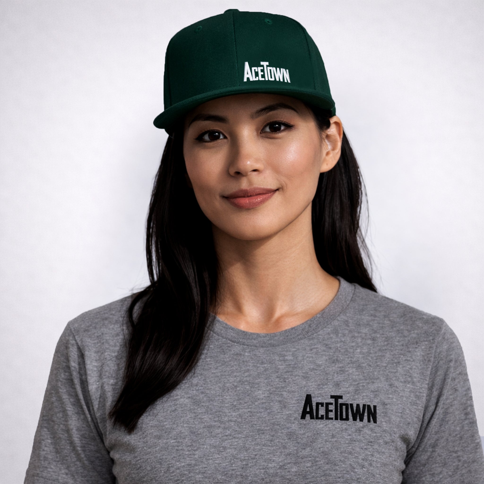 Acetown Corner Logo Flat Bill Snapback - White Logo